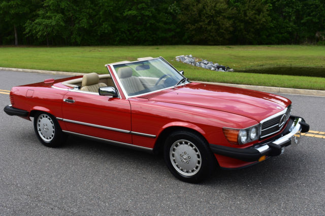 1988 Red Mercedes-Benz SL-Class Convertible