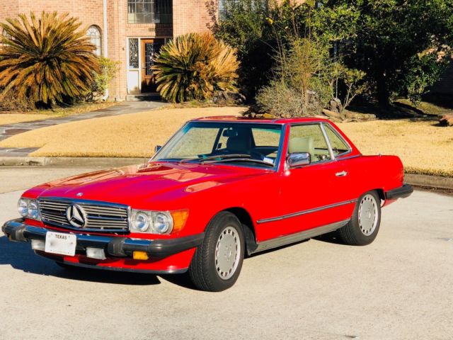 1988 Red Mercedes-Benz SL-Class Convertible