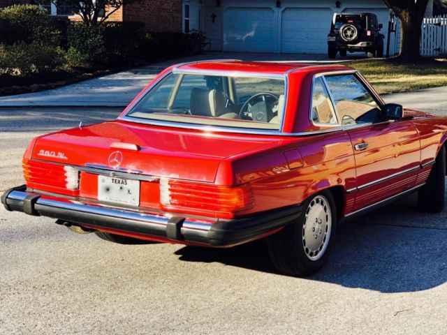 1988 Red Mercedes-Benz SL-Class Convertible