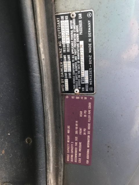 1988 Silver grey Mercedes-Benz SL-Class Convertible