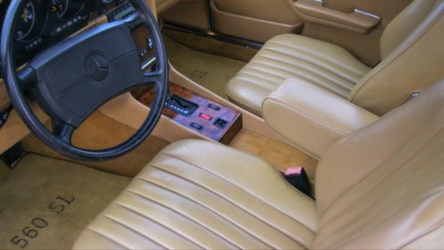 1988 Mercedes Benz 560SL Arctic White over Palomino Interior 48K Miles ...