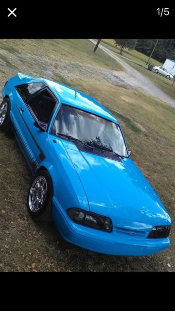 1988 Blue Ford Mustang