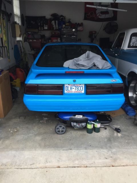 1988 Blue Ford Mustang