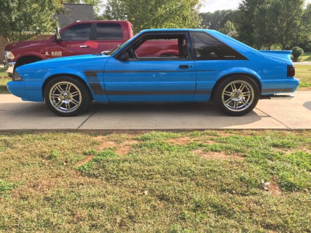 1988 Blue Ford Mustang