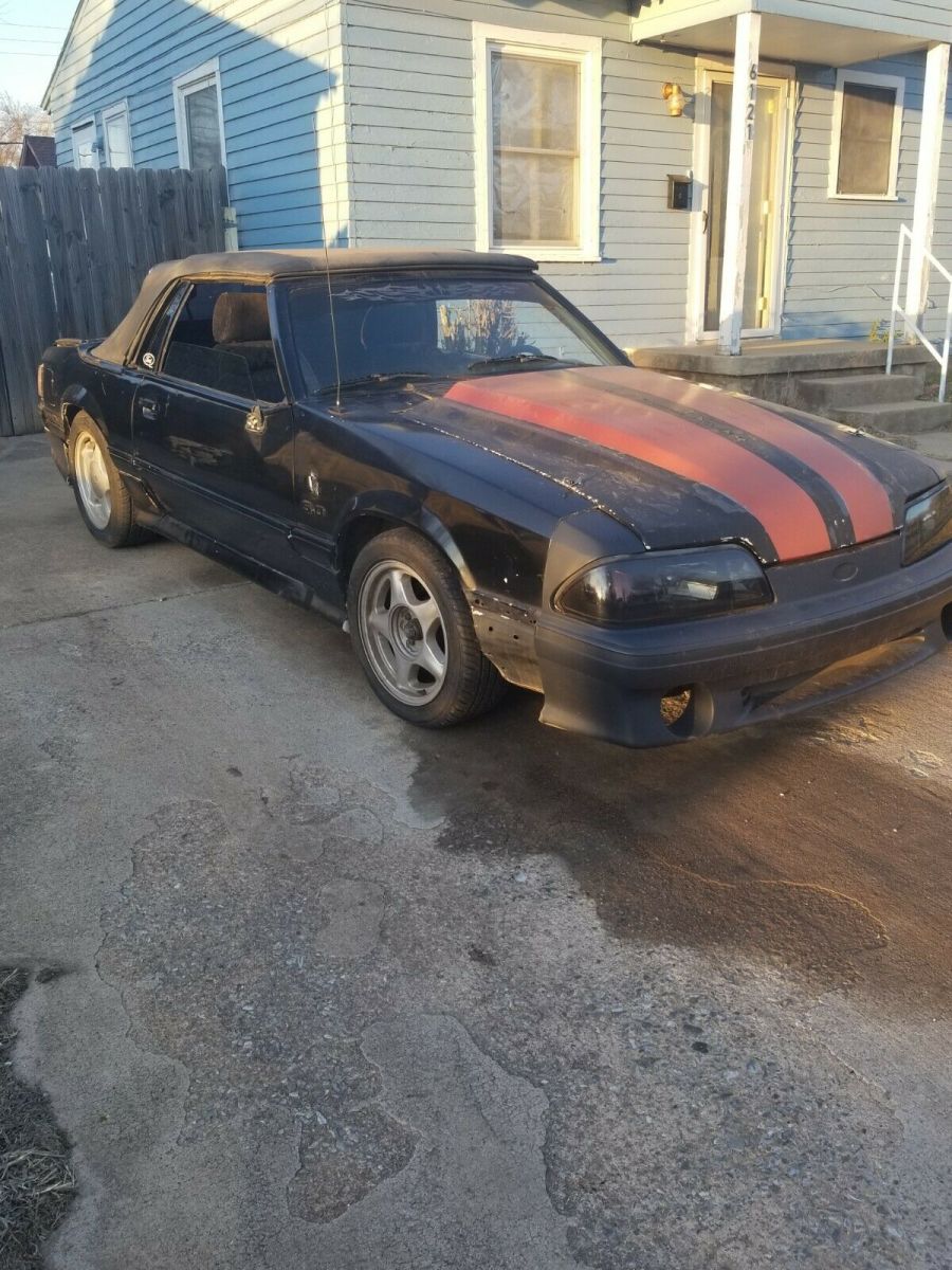1988 Black Ford Mustang Convertible