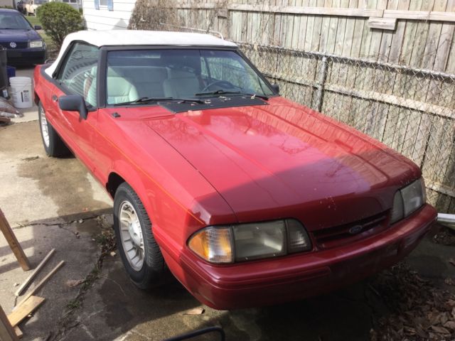 1988 Red Ford Mustang Convertible