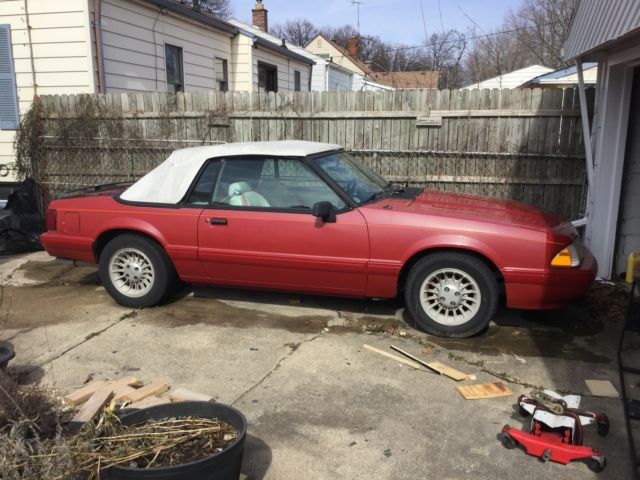1988 Red Ford Mustang Convertible