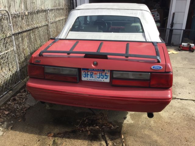 1988 Red Ford Mustang Convertible