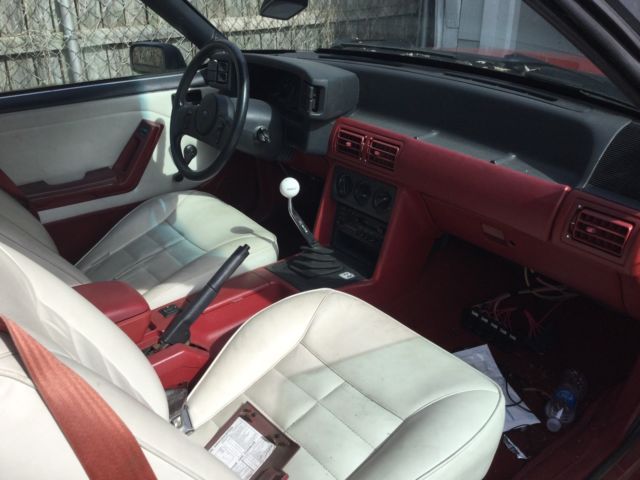 1988 Red Ford Mustang Convertible