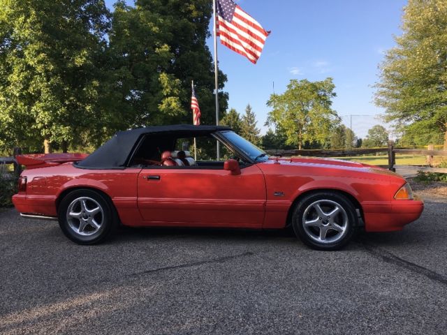 1988 Red Ford Mustang Convertible