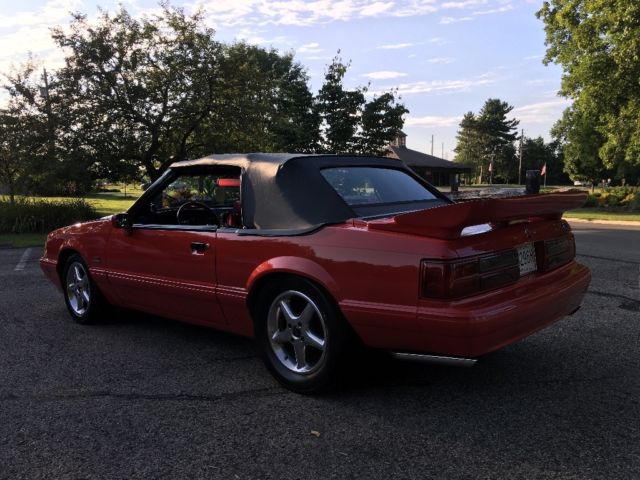 1988 Red Ford Mustang Convertible