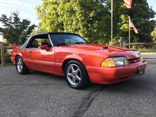 1988 Red Ford Mustang Convertible