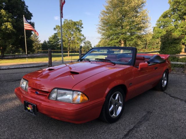 1988 Red Ford Mustang Convertible
