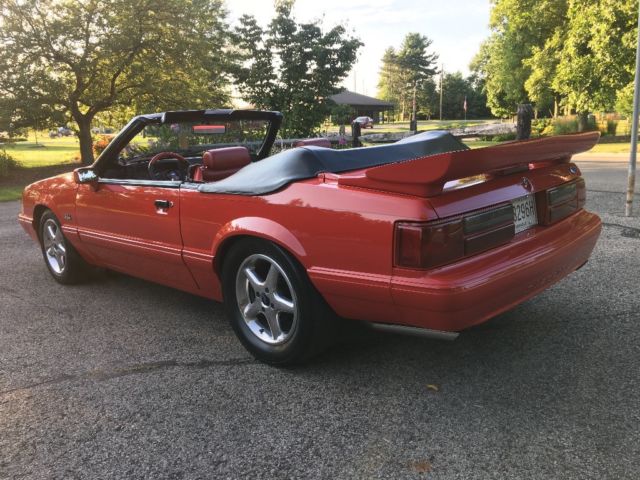 1988 Red Ford Mustang Convertible