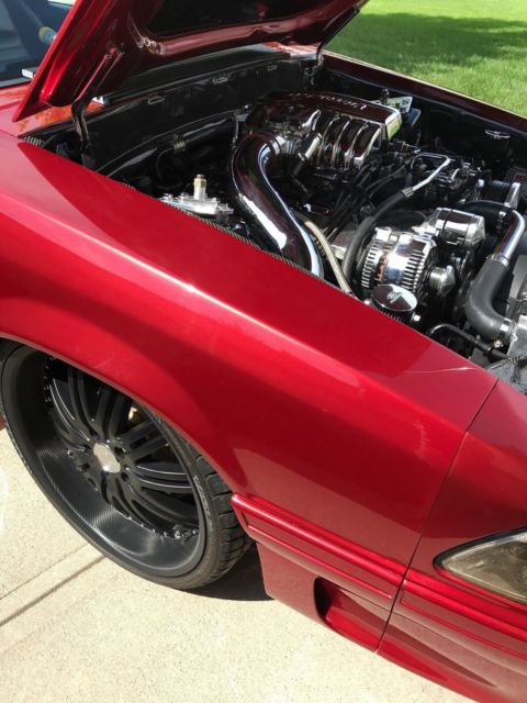 1988 Burgundy Ford Mustang Hatchback