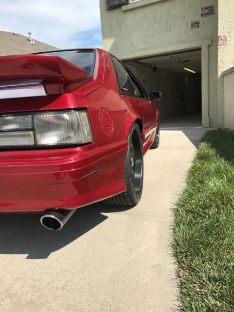 1988 Burgundy Ford Mustang Hatchback