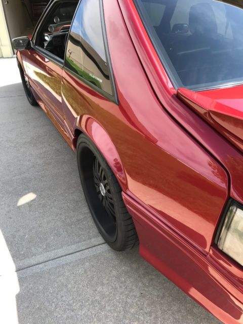 1988 Burgundy Ford Mustang Hatchback