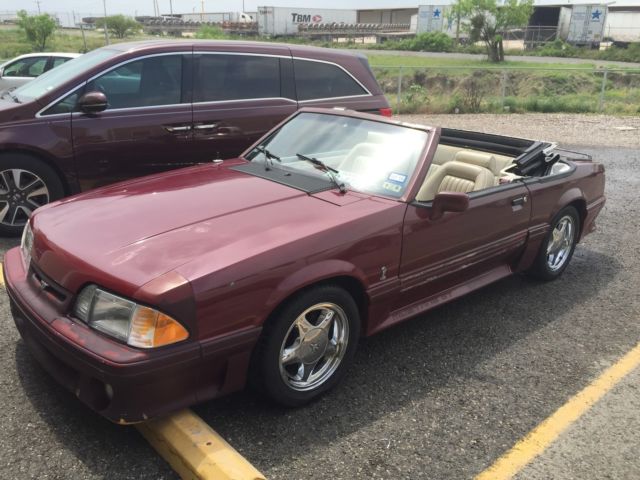 1988 Burgendy Ford Mustang Coupe
