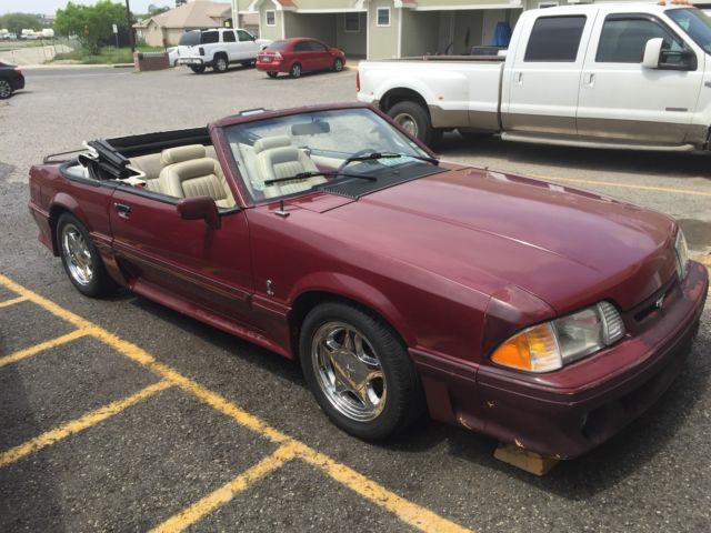 1988 Burgendy Ford Mustang Coupe
