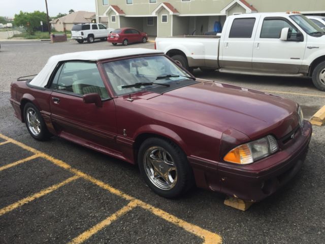 1988 Burgendy Ford Mustang Coupe