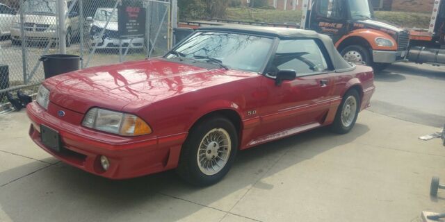 1988 Red Ford Mustang Convertible