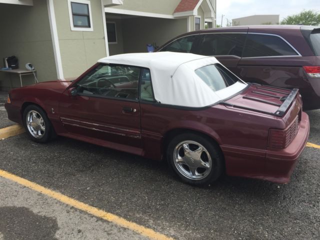 1988 Burgendy Ford Mustang Coupe