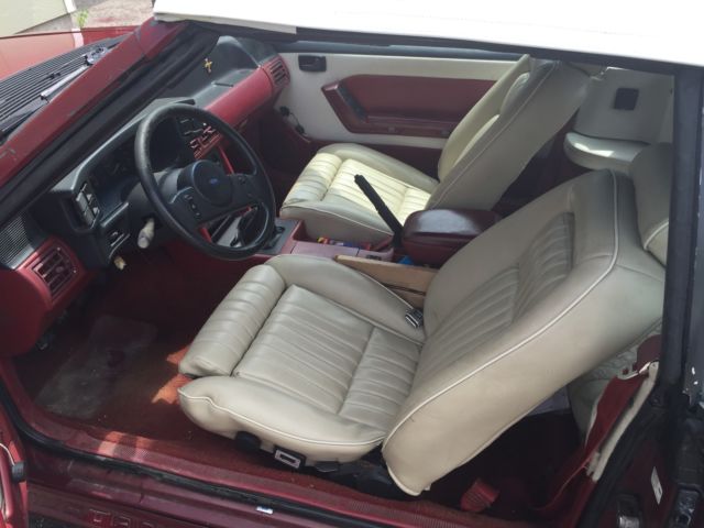 1988 Burgendy Ford Mustang Coupe