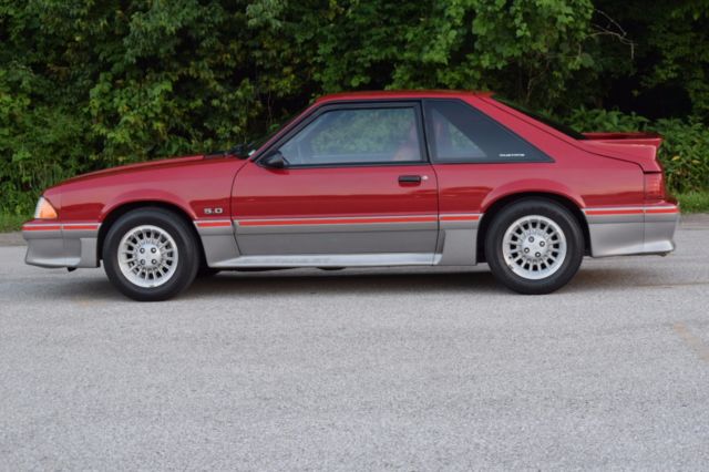 1988 Red Ford Mustang Hatchback