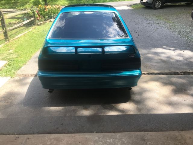 1988 Teal Ford Mustang Hatchback