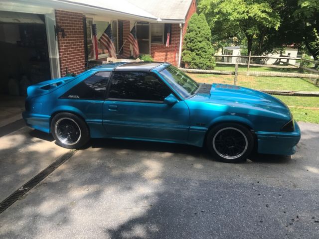 1988 Teal Ford Mustang Hatchback