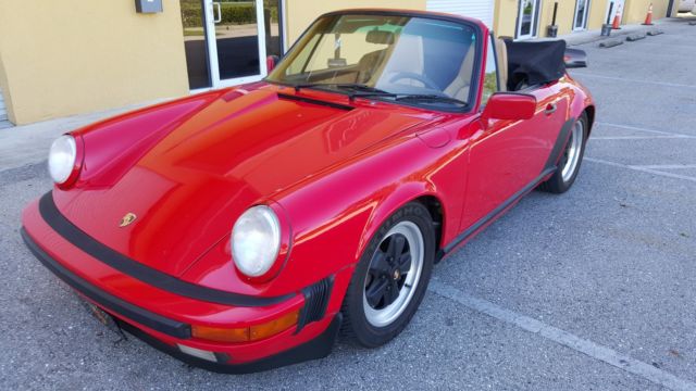 1988 Red Porsche 911 Convertible