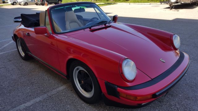 1988 Red Porsche 911 Convertible