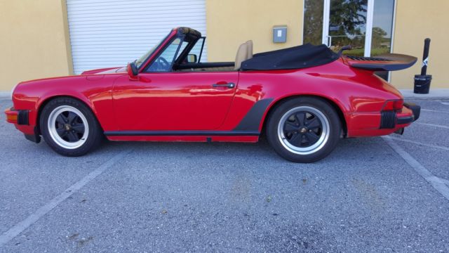 1988 Red Porsche 911 Convertible