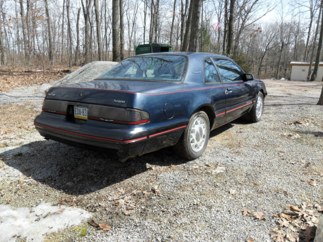1988 dark blue Ford Thunderbird Coupe