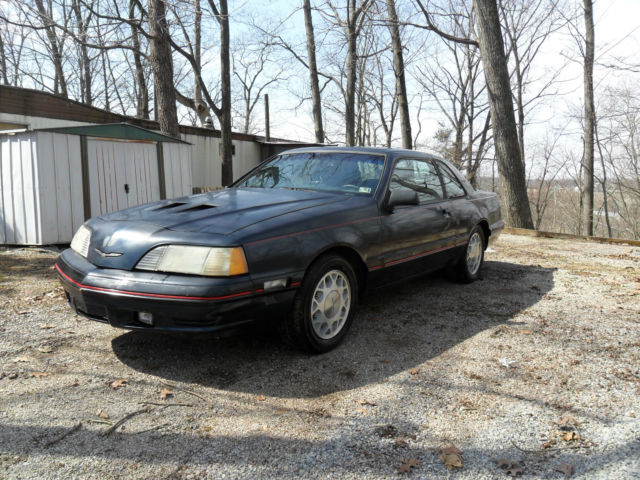 1988 dark blue Ford Thunderbird Coupe