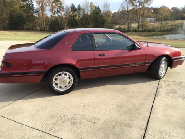 1988 Burgundy Ford Thunderbird Coupe