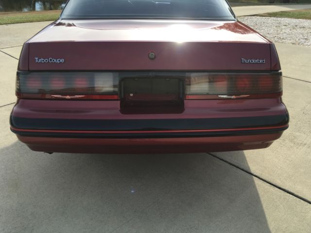 1988 Burgundy Ford Thunderbird Coupe