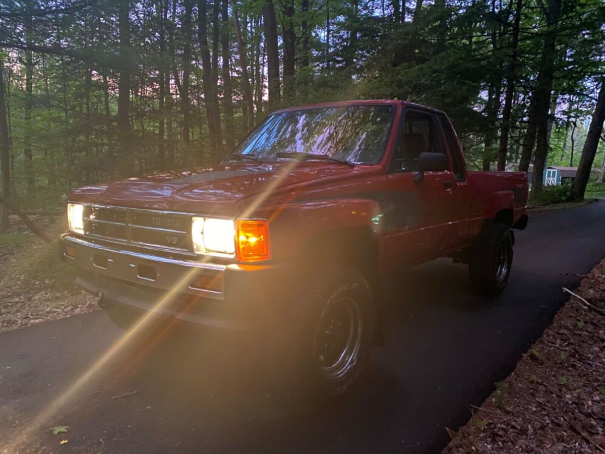 1988 Red Toyota Pickup Extended Cab Pickup