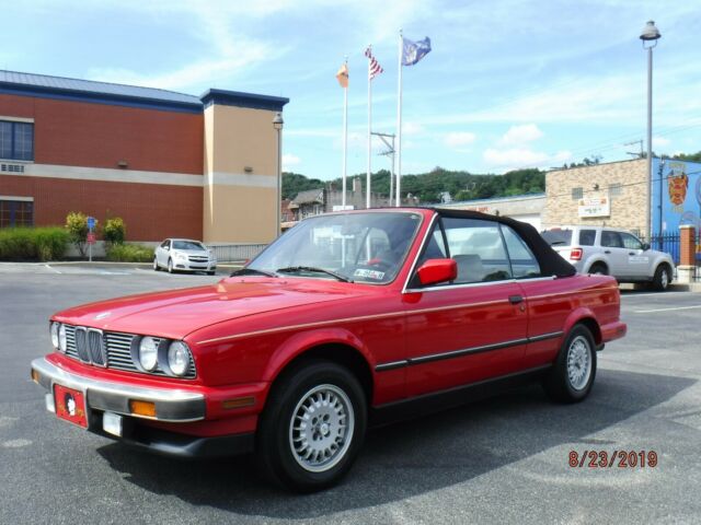 1989 Red BMW 3-Series Convertible