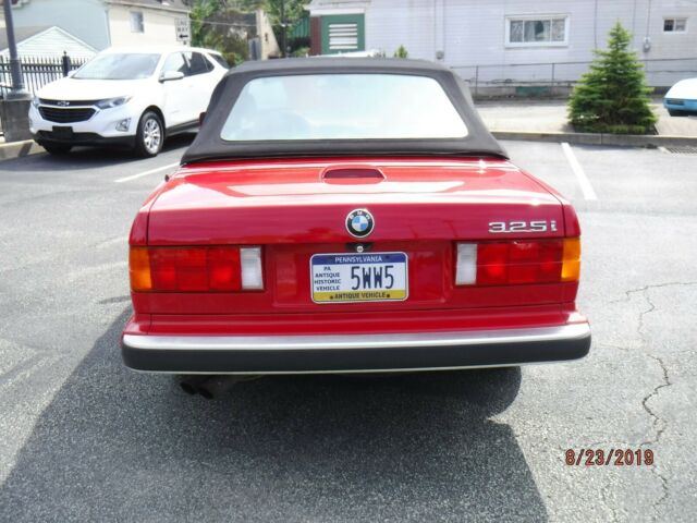 1989 Red BMW 3-Series Convertible