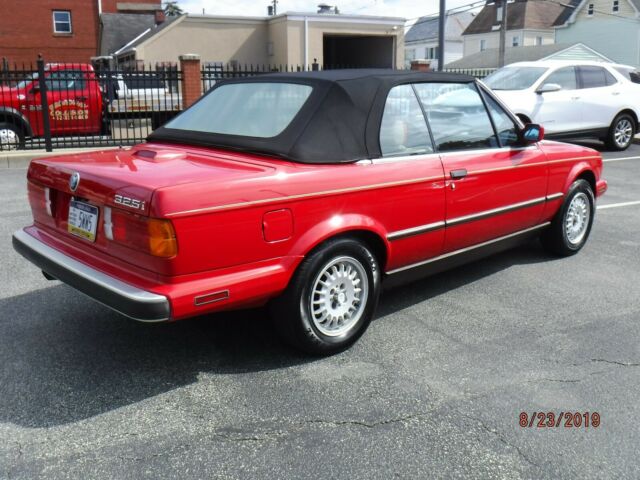 1989 Red BMW 3-Series Convertible