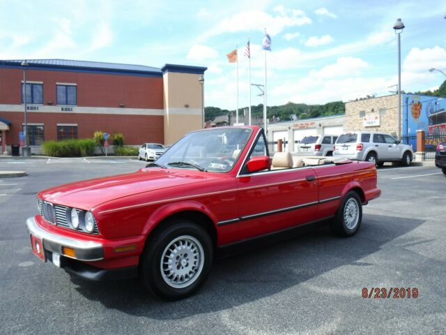 1989 Red BMW 3-Series Convertible