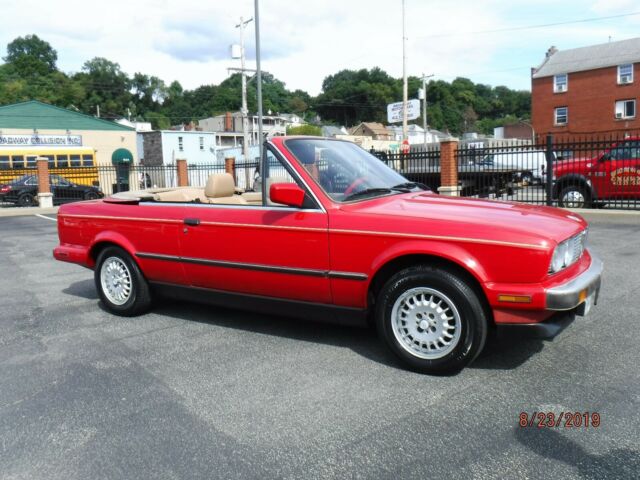 1989 Red BMW 3-Series Convertible
