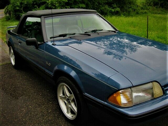 1989 Blue Ford Mustang Convertible