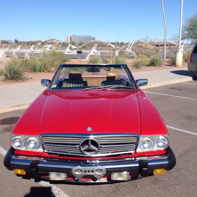 1989 Red Mercedes-Benz SL-Class Convertible
