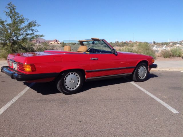 1989 Red Mercedes-Benz SL-Class Convertible