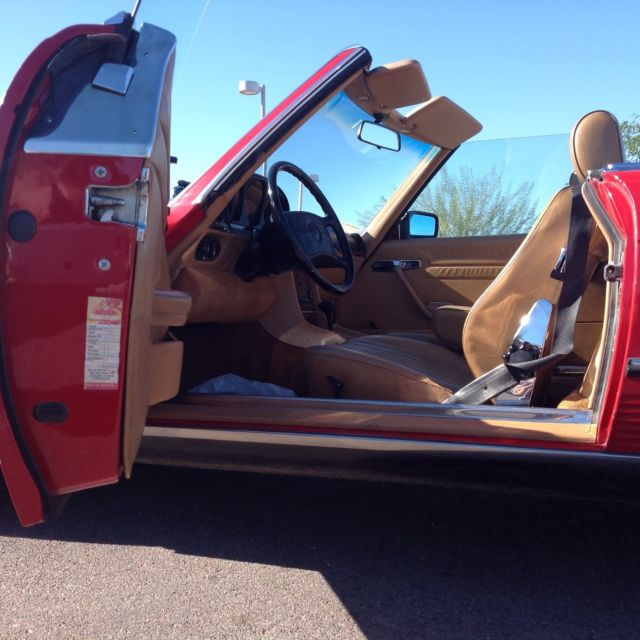 1989 Red Mercedes-Benz SL-Class Convertible