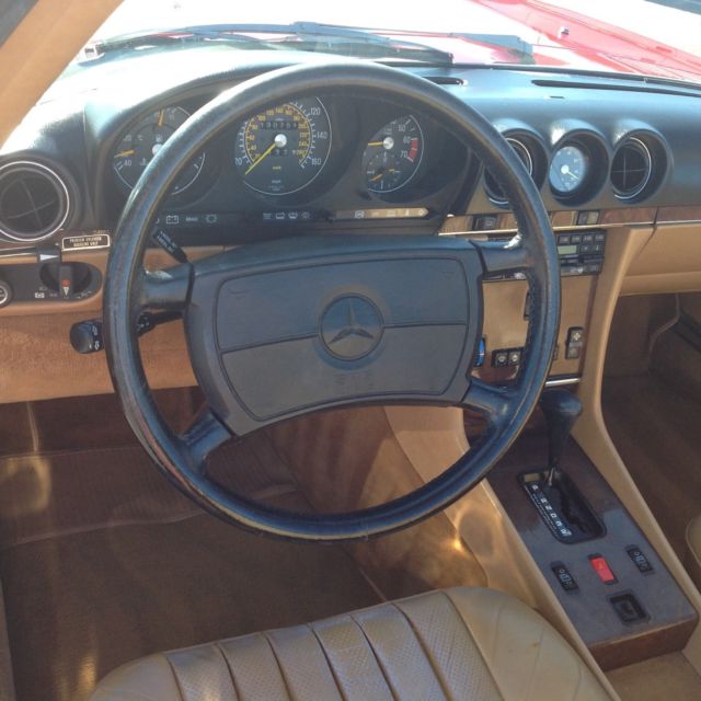 1989 Red Mercedes-Benz SL-Class Convertible