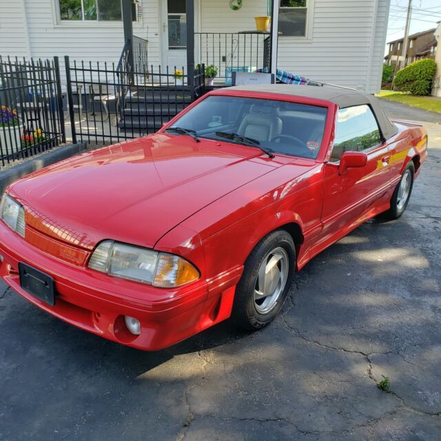 1989 Red Ford Mustang Convertible