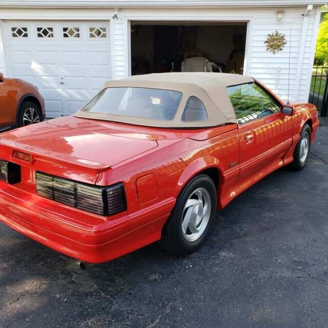 1989 Red Ford Mustang Convertible